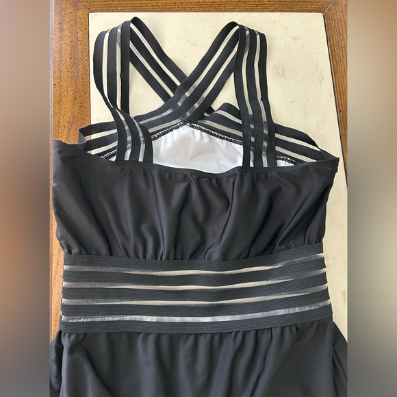 Black Striped One Piece Women's Monokini SwimwearTriangle Bathing Suit XL - Picture 3 of 7